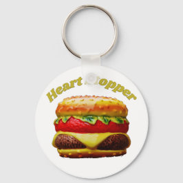 Funny Cheeseburger Heart Stoppdesign Nyckelring