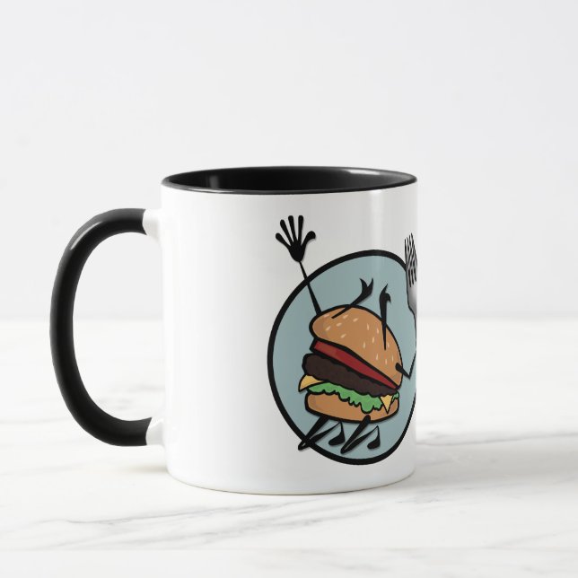 FUNNY CHEESEBURGER RINGER MUGG (Vänster)