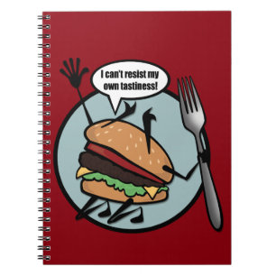 FUNNY CHEESEBURGER SPIRAL NOTEBOOK ANTECKNINGSBOK