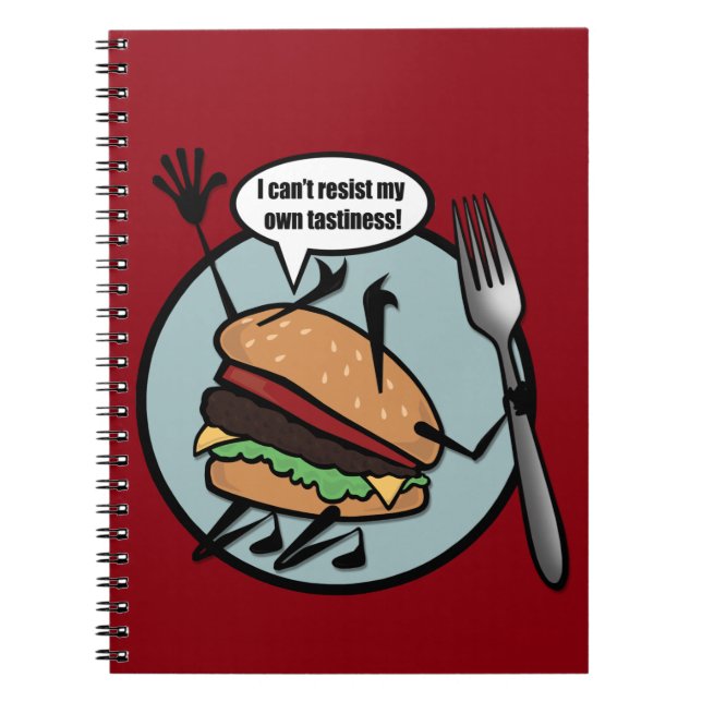 FUNNY CHEESEBURGER SPIRAL NOTEBOOK ANTECKNINGSBOK (Framsidan)
