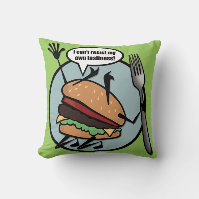 FUNNY CHEESEBURGER SQUARE DEKORATIV KUDDE (Framsida)
