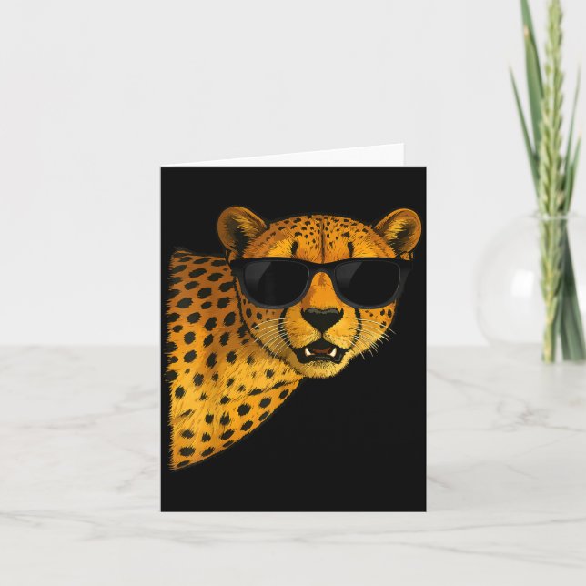 Funny Cheetah Art For Men Women Kids Animal Safari Kort (Framsida)