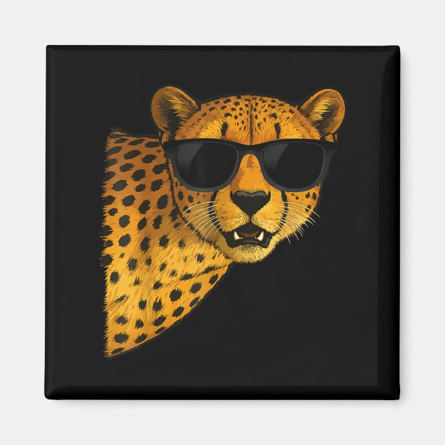 Funny Cheetah Art For Men Women Kids Animal Safari Magnet (Framsidan)