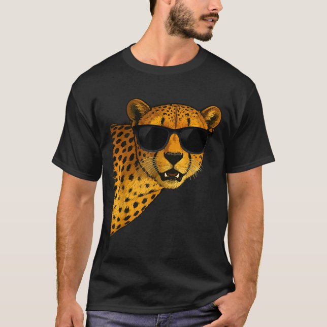 Funny Cheetah Art For Men Women Kids Animal Safari T Shirt (Framsida)