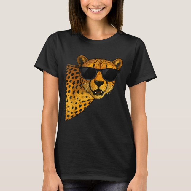 Funny Cheetah Art For Men Women Kids Animal Safari T Shirt (Framsida)