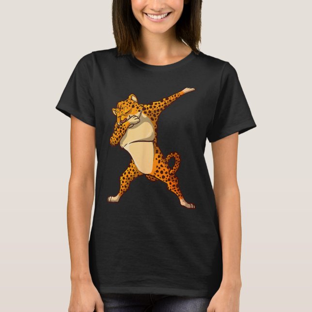 Funny Cheetah Dance För barn Boys Girls Dabbing Ch T Shirt (Framsida)