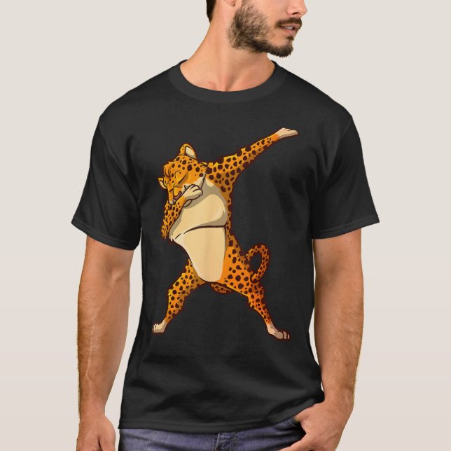 Funny Cheetah Dance För barn Boys Girls Dabbing Ch T Shirt (Framsida)