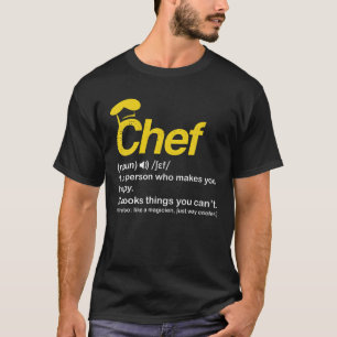 Funny Chef Definition Tee Cook Cooking Gifts for C