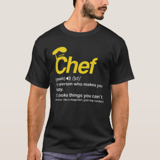 Funny Chef Definition Tee Cook Cooking Gifts for C