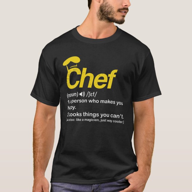 Funny Chef Definition Tee Cook Cooking Gifts for C (Framsida)