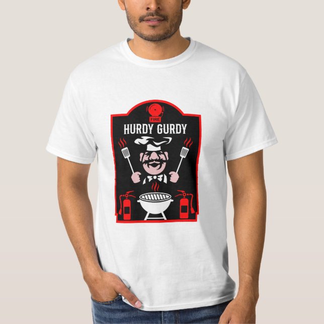 Funny Chef Hurdy Gurdy T Shirt (Framsida)