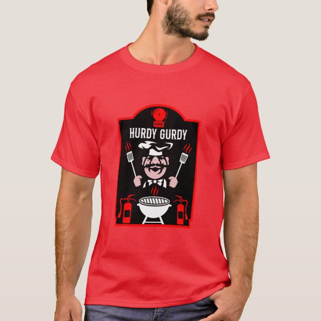 Funny Chef Hurdy Gurdy T Shirt (Framsida)