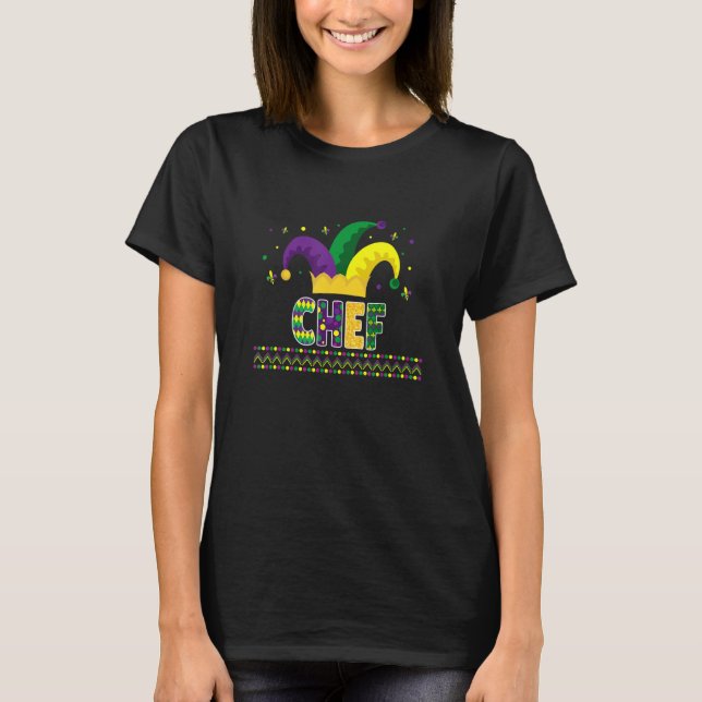 Funny Chef Mardigras Cute Chef T Shirt (Framsida)