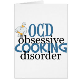 Funny Chef Obsessiv Cooking Disorder Card Hälsningskort