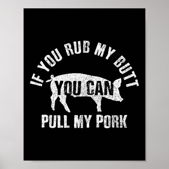 Funny Chef Rub Min Butt Drag min Gris Bbq Grill Gi Poster (Framsidan)