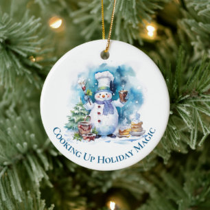 Funny Chef Snögubbe jul Ornament