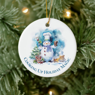 Funny Chef Snögubbe jul Ornament