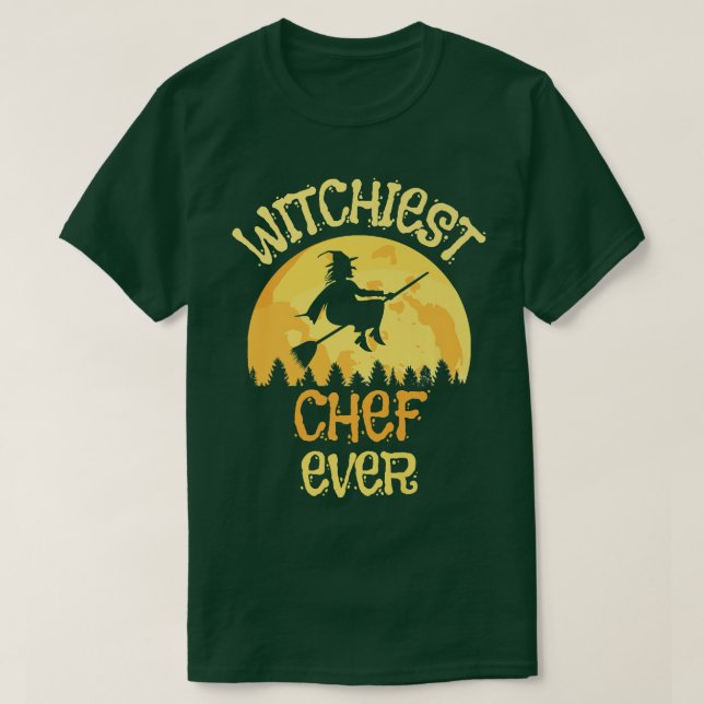 Funny Chef Witch Halloween Humor 900 T Shirt (Design framsida)