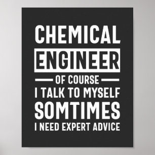 Funny Chemical Ingenjör Gift Poster