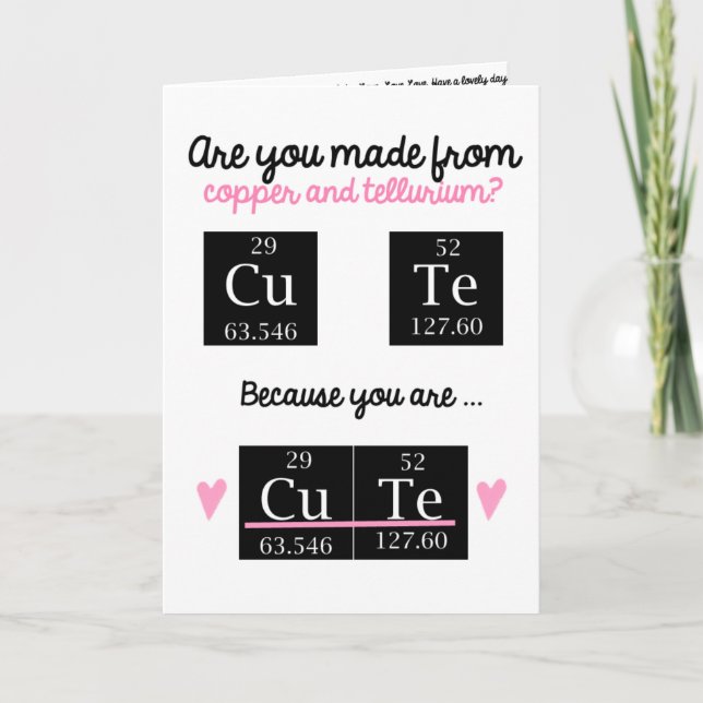 Funny Chemistry Valentines day-kort Helgkort (Framsida)