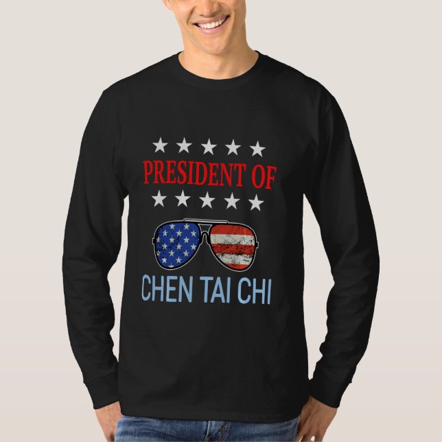 Funny Chen Tai Chi Healing USA flagga Therapist Sa T Shirt (Framsida)