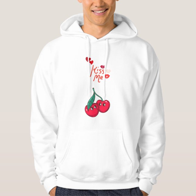 Funny Cherries i Kärlek" Let T-Shirt Hoodie (Framsida)