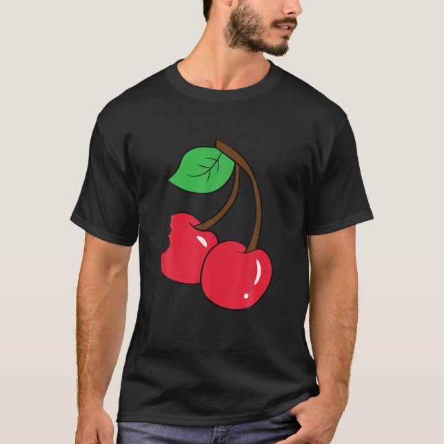 Funny Cherry Älskare Cherries T Shirt (Framsida)