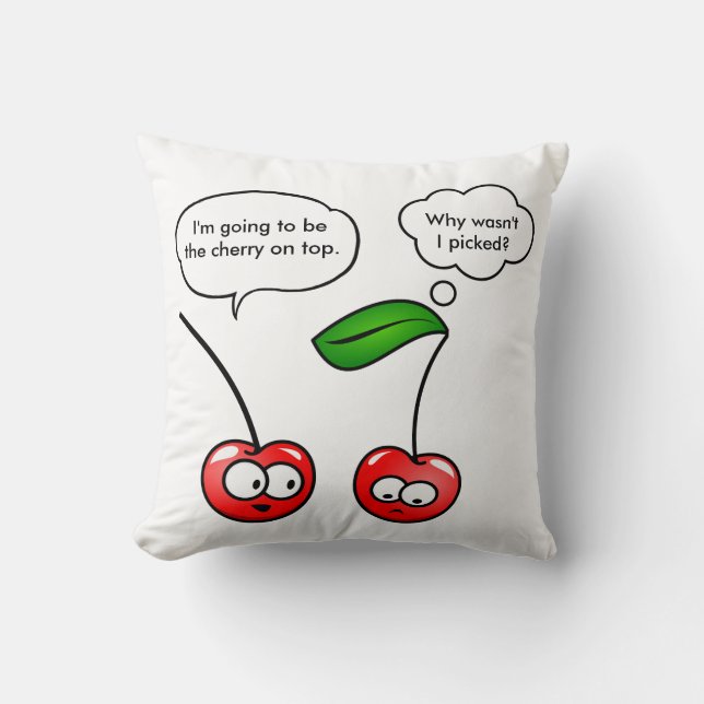 Funny Cherry Puns Joke Kudde (Framsida)