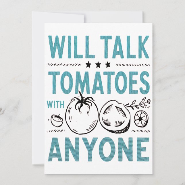 Funny Cherry Tomato Quote Will Talk Tomates Inbjudningar (Framsida)