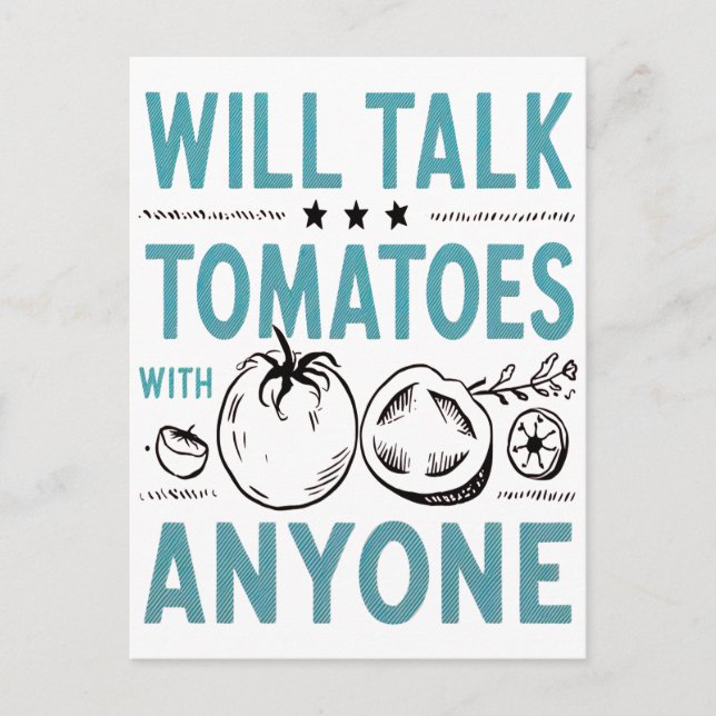 Funny Cherry Tomato Quote Will Talk Tomates Vykort (Framsida)