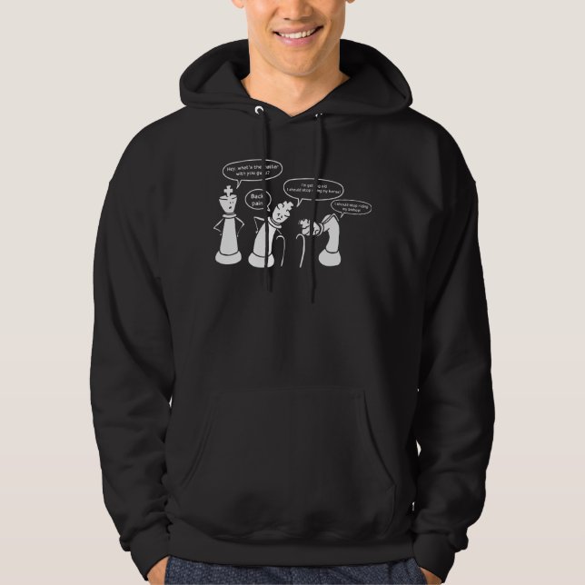 Funny Chess figurer Hoodie (Framsida)