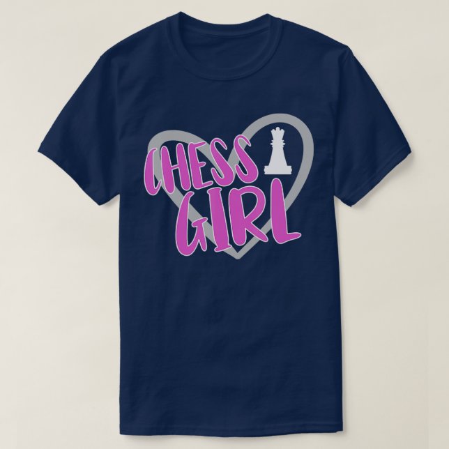 Funny Chess Girl Heart Chess Player 1 T Shirt (Design framsida)