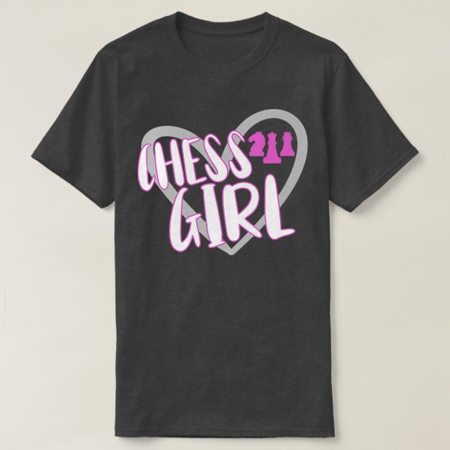 Funny Chess Girl Heart Chess Player T Shirt (Design framsida)