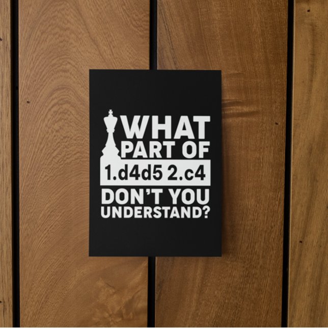 Funny Chess Move Black and White Vykort (funny chess pieces move black white postcard)