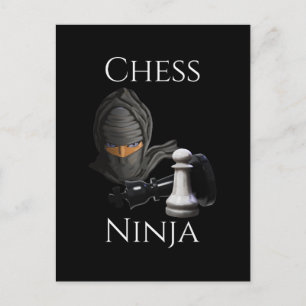 Funny Chess Ninja Chess Player Vykort