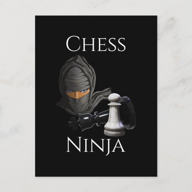 Funny Chess Ninja Chess Player Vykort (Framsida)