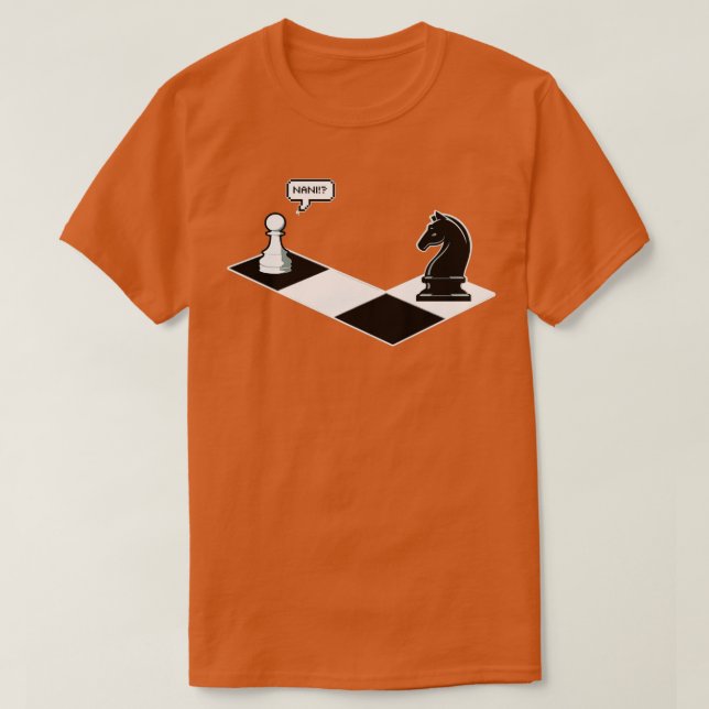 Funny Chess Pawn och Knight japanese stil Nani 20 T Shirt (Design framsida)