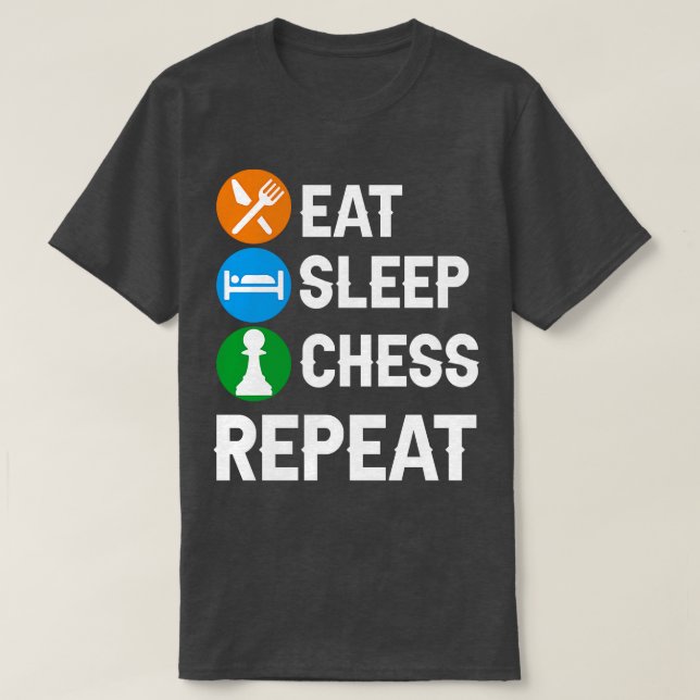 Funny Chess Player Biet Älskare Roligt Eat Sömnche T Shirt (Design framsida)