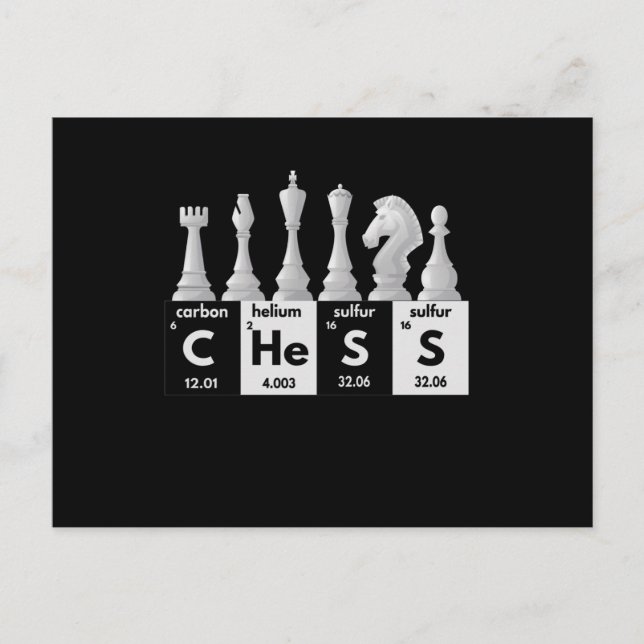 Funny Chess Player Game Board Periodic Table Gift Vykort (Framsida)