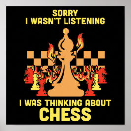 Funny Chess Quote Gift for Chess Players & Lovers Poster