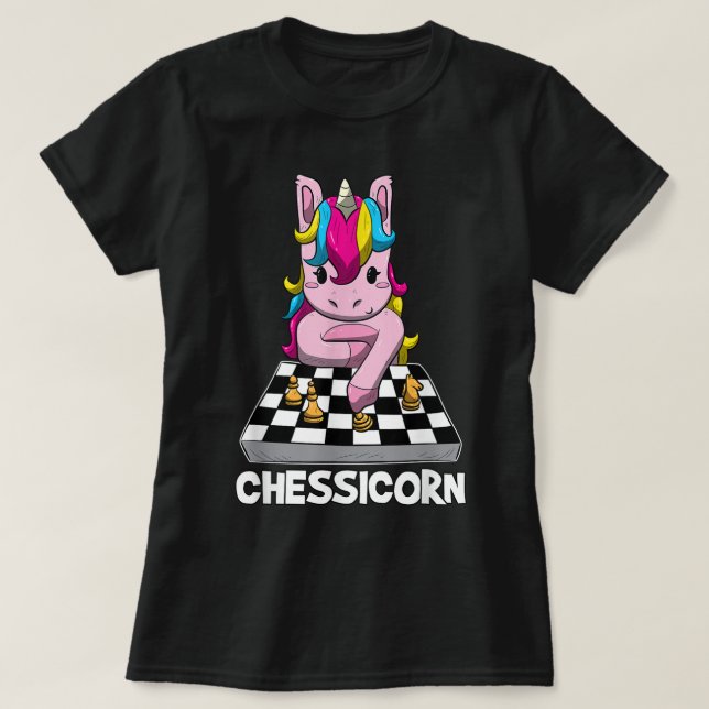 Funny Chessicorn Unicorn Chess Design T Shirt (Design framsida)