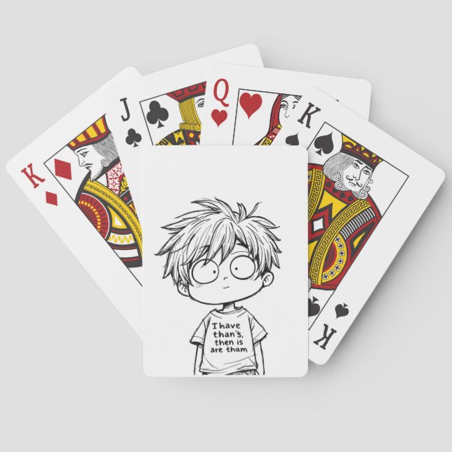 Funny Chibi Anime Boy Classic Playing Cards Casinokort (Baksidan)
