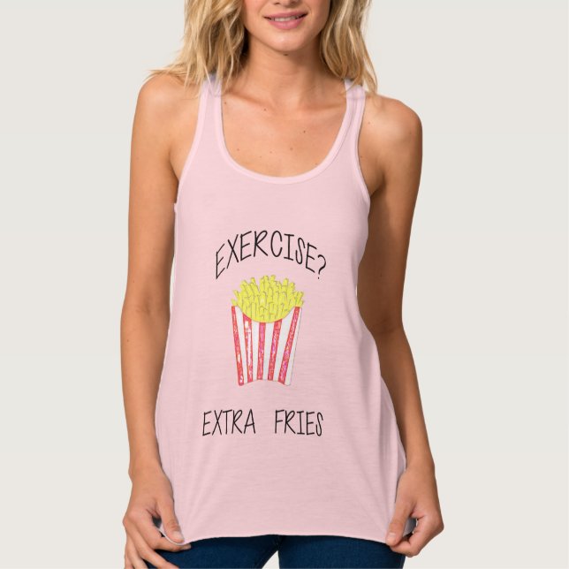 Funny Chic FRANSK FRIES ÄLSKARE GIFT-Shirt Linne Med Racerback (Framsida)