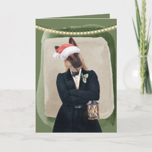 Funny Chic German Shepherd Julhälsningar Helgkort