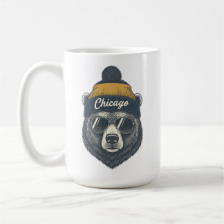 Funny Chicago Bear Beanie Coffee Mug for Fans Kaffemugg