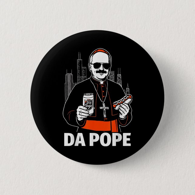Funny Chicago Pope Leo Xiv Graphic Knapp (Framsida)