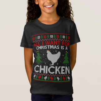 Funny Chicken Älskare Julafton Gift Chicken Ugly C T Shirt