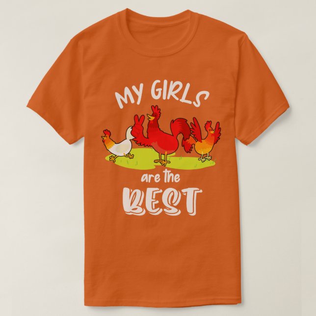 Funny Chicken Älskare My Girls Poultry Roligt T Shirt (Design framsida)