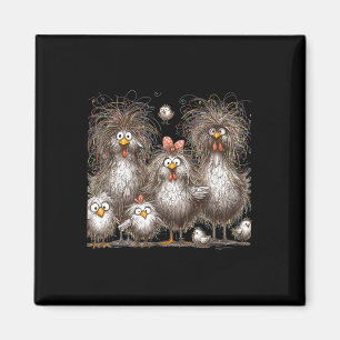 Funny Chicken Art Eagerlys Colorful Magnet