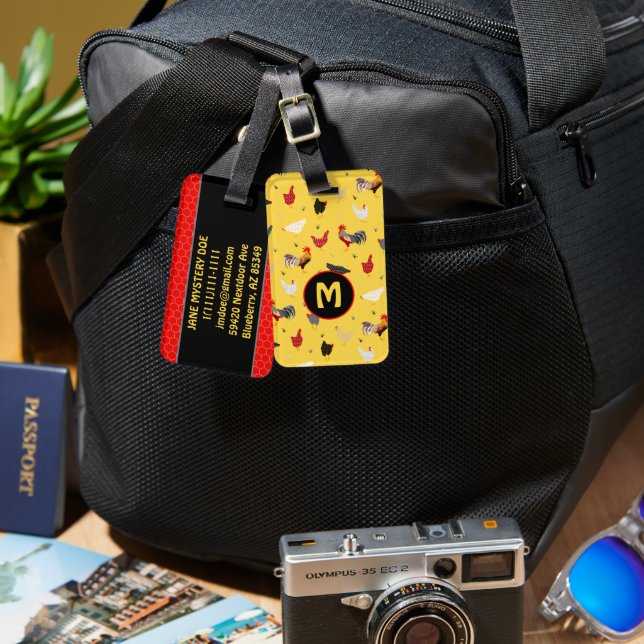 Funny Chicken Bagagebricka (Fram & Baksida)